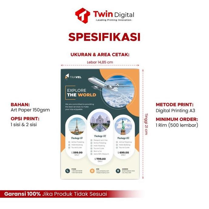 

Tersedia Cetak Brosur A5 1 Sisi 1 Rim Art Paper150Gsm