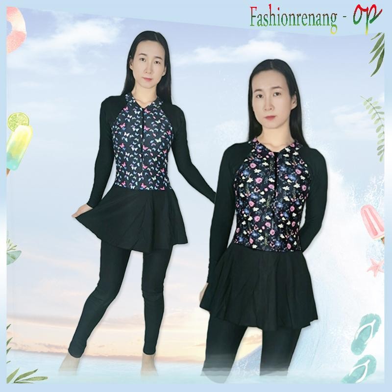 39050 (Harga Lusinan) Baju Renang Muslim/ Baju Renang Rok/Baju Renang Wanita Dewasa