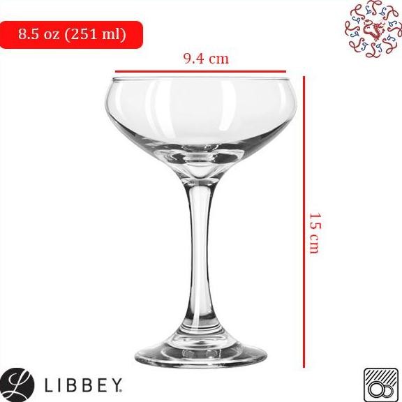 siap kirim] LIBBEY Cocktail Coupe Glass / Gelas Koktail 251 ml #3055