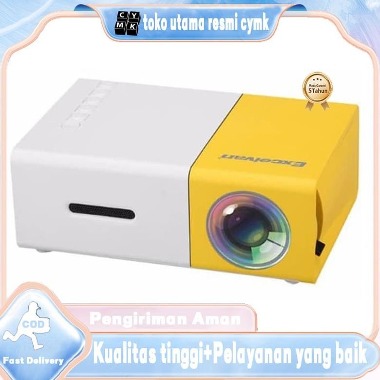 CYMK Mini Proyektor LED YG300 / 1080P LCD Portable Projector Home | proyektor mini untuk hp ori
