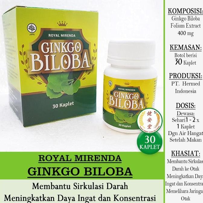 Silahkan Order] [Royal Mirenda] GINKGO BILOBA 30 Kaplet u. Daya Ingat dan Konsentrasi