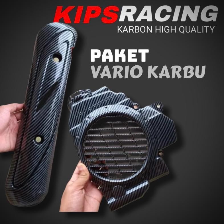 Ready Radiator Carbon Vario Karbu Tutup Knalpot Vario Karbu Carbon Cover Radiator Vario Karburator C