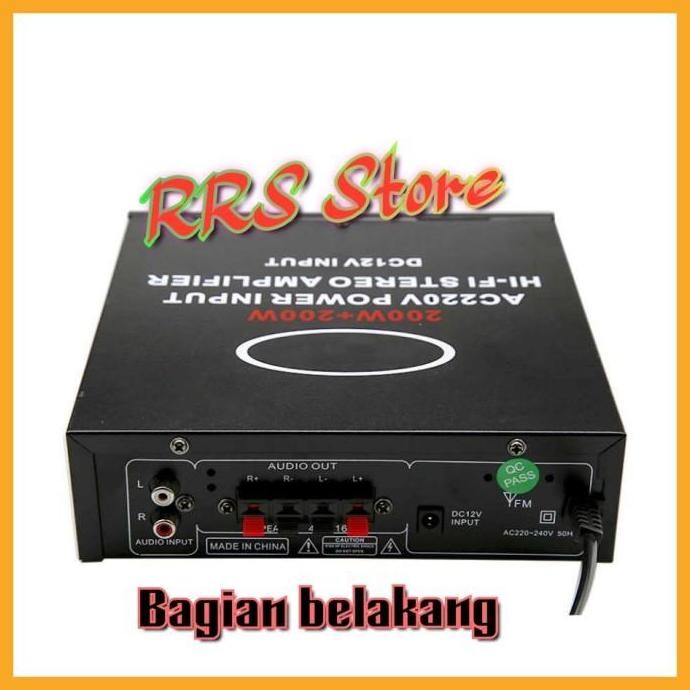 Ampli Audio Bluetooth Amplifier Ktv Karaoke 400W Ampli Mini 2 Jek Mic New Stok