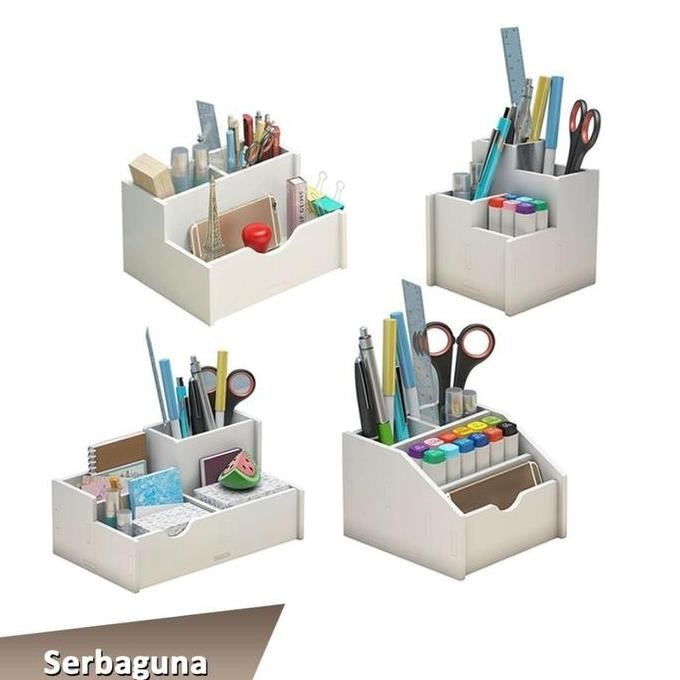 CozyCraft - Rak Tempat Penyimpanan Alat Tulis Serbaguna Penyimpanan Peralatan Kantor Peralatan Sekol