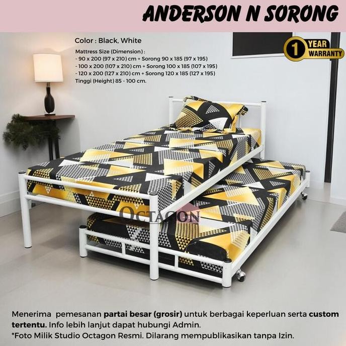 Ranjang Besi Minimalis + Sorong Anderson Co