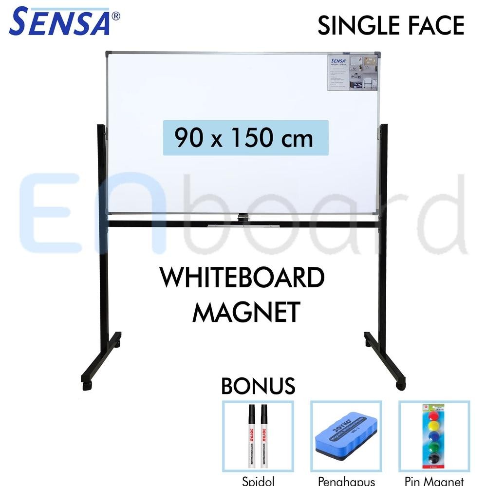 

READY PAPAN TULIS WHITEBOARD / WHITE BOARD STANDING MAGNET SINGLE F SENSA 90 X 150 CM