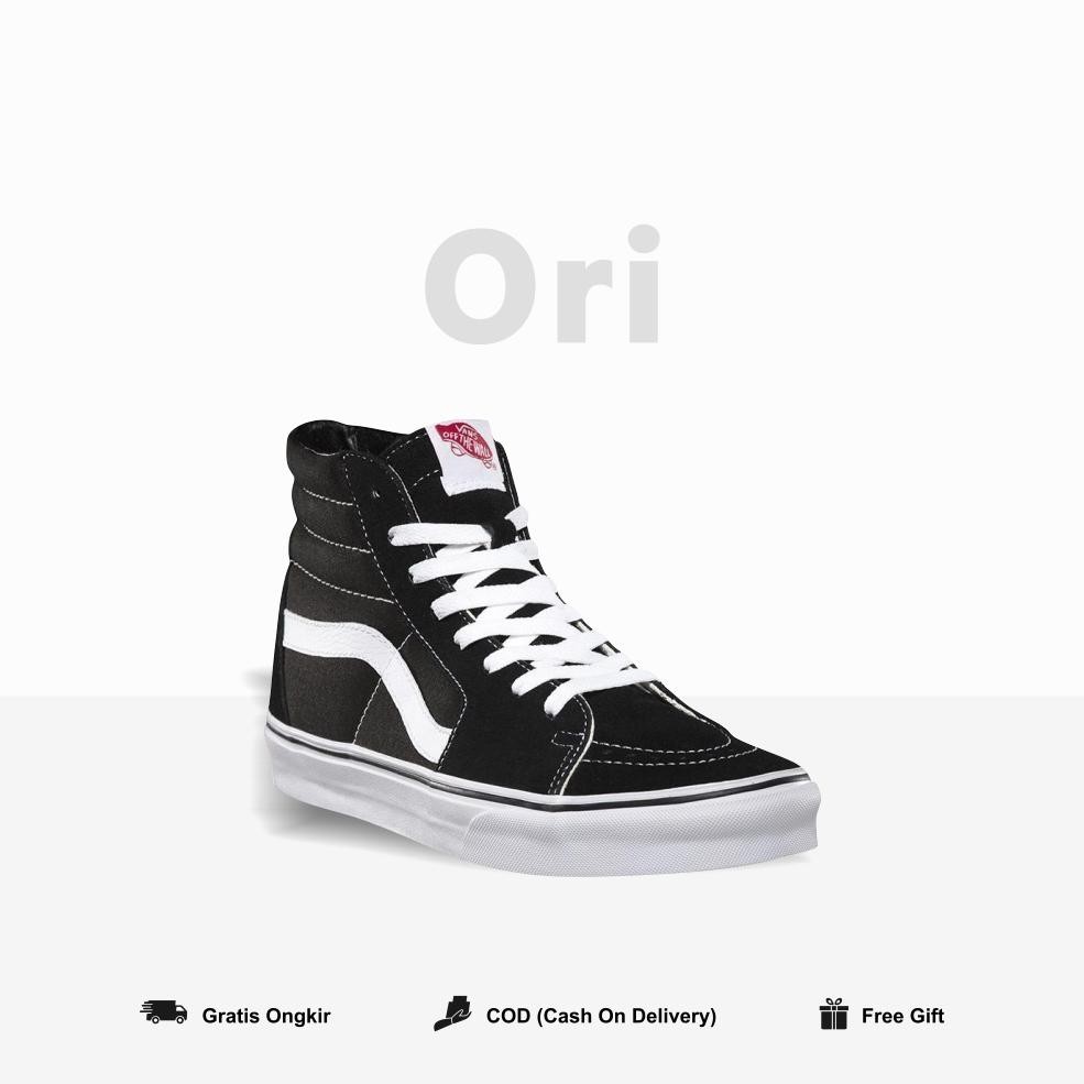 Ready Vans Sk8 High Classic Black White Pria Wanita Original 100% Bnibwt Global Market Vanss Sk 8 Hi