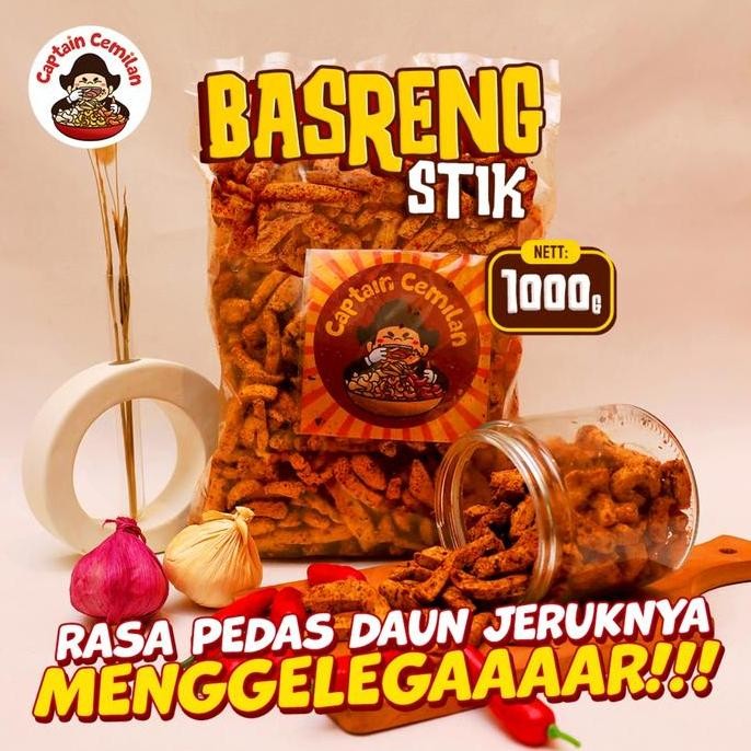 

HIW 1KG - Basreng DAUN JERUK PEDAS Captain cemilan Bandung food Snack Goreng Keripik pedas