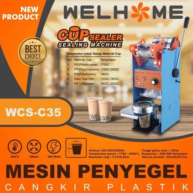 WELHOME MANUAL CUP SEALING MACHINE WCS-C35 CUP SEALER WELHOME WCS C35