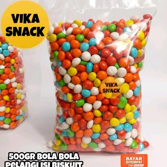 

HIW 500gr Bola Bola Pelangi isi Biskuit