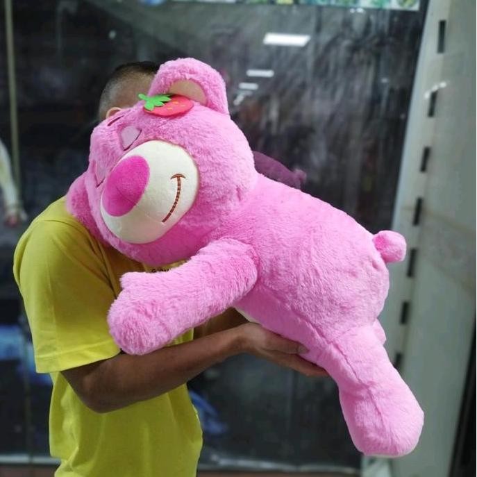 Boneka Lying Lotso Bear Strawberry Jumbo