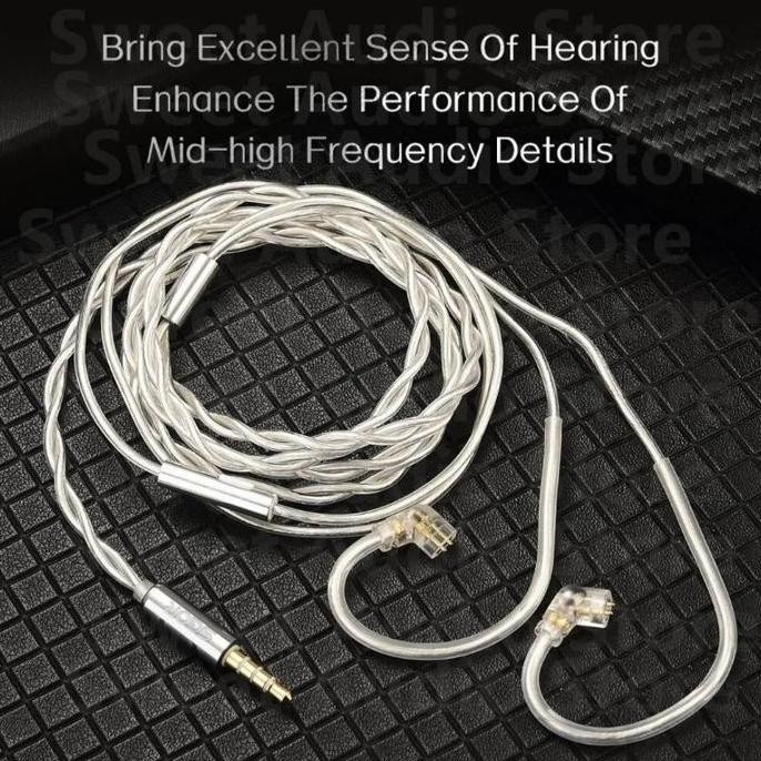 Sgor Ca-1 Ca1 With Mic Earphone Cable Reeplacement Silver Plated Kabel Sgor Adonis New Stok