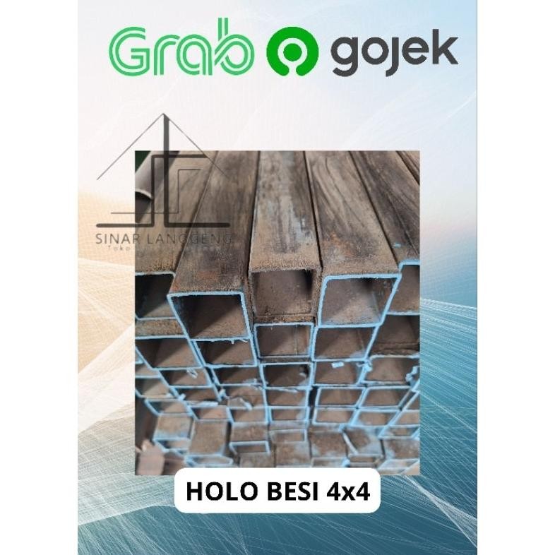 NEW (Min 4 btg)Holo Kotak Besi 4X4 (34X34) x6meter Tebal 1,4mm (Oren) 1,2mm (Ungu) 1mm (Biru)kotak h