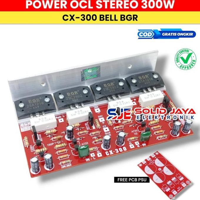 Kit Power Ocl 300W Stereo Cx300 Kit Power Amplifier  Ampli Stereo 300 Watt W Tr Sanken 2 Ocl 300W 30