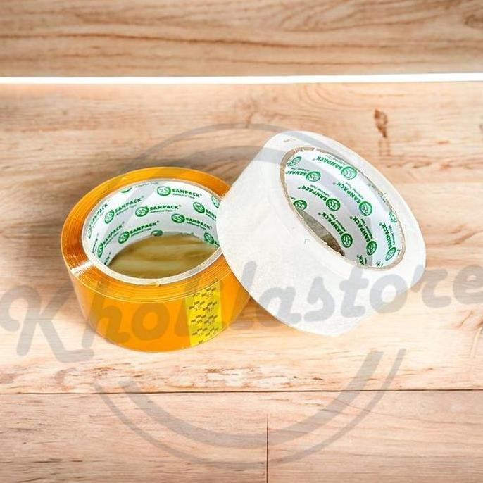 

Lakban OPP Bening Coklat Sanpack 90 yard x 45 mm Termurah