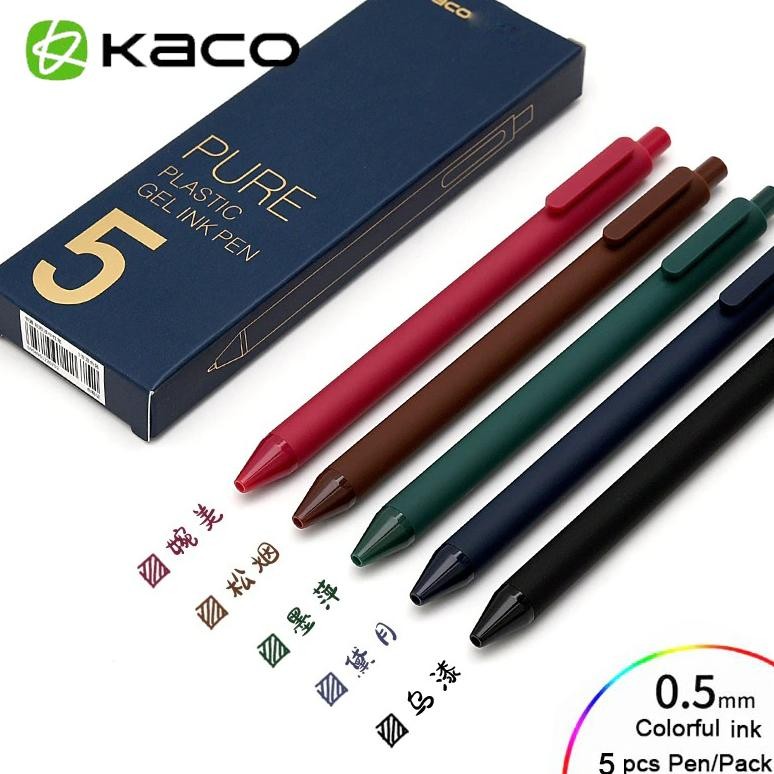 

Kaco Pure Vintage Gel Pen Pena Pulpen 0.5Mm 5 Pcs - K1015 (Colorful Ink)