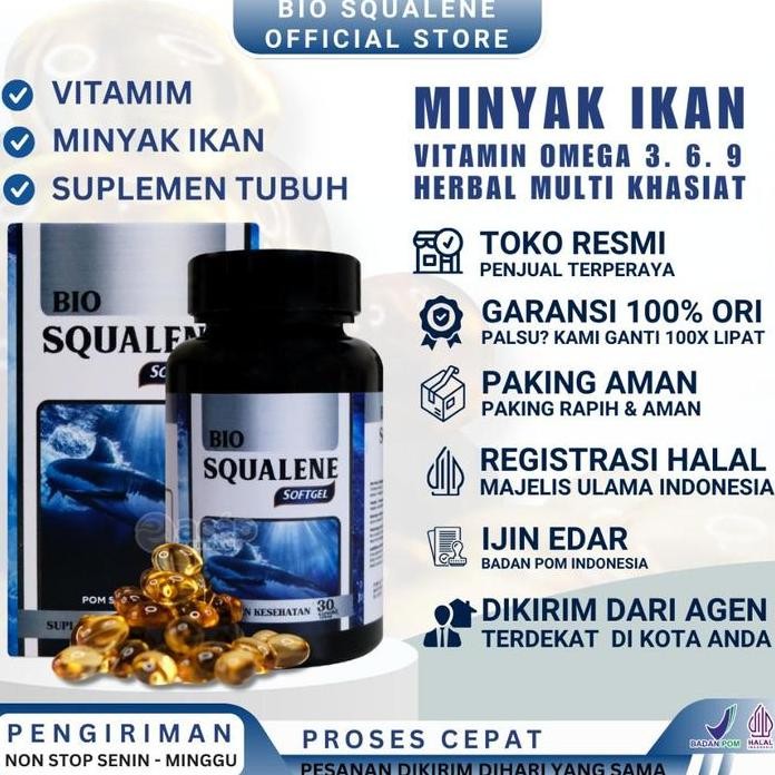 

Terlaris Termurah !! Bio Squalene Softgel Original Minyak Ikan Omega 3 6 9 Fish Oil Vitamin Untuk Anak Dan Dewasa