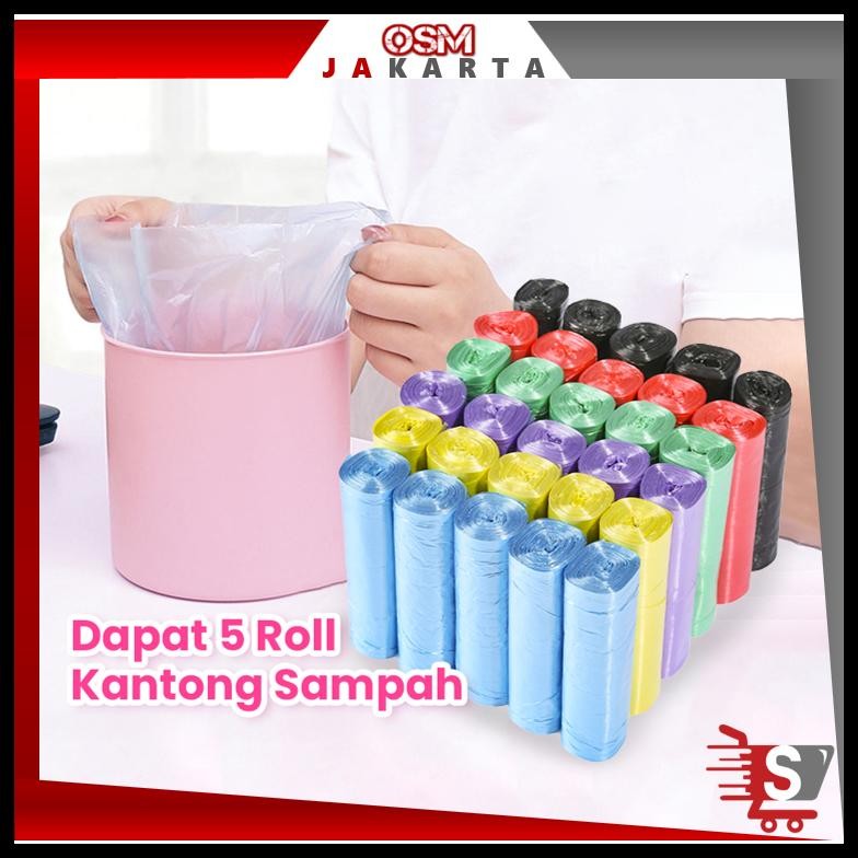 OSM JKT H5655 (DAPAT 5 ROLL )PLASTIK SAMPAH / PAKET 5 IN 1 KANTONG PLASTIK SAMPAH TRAVEL / KANTONG S