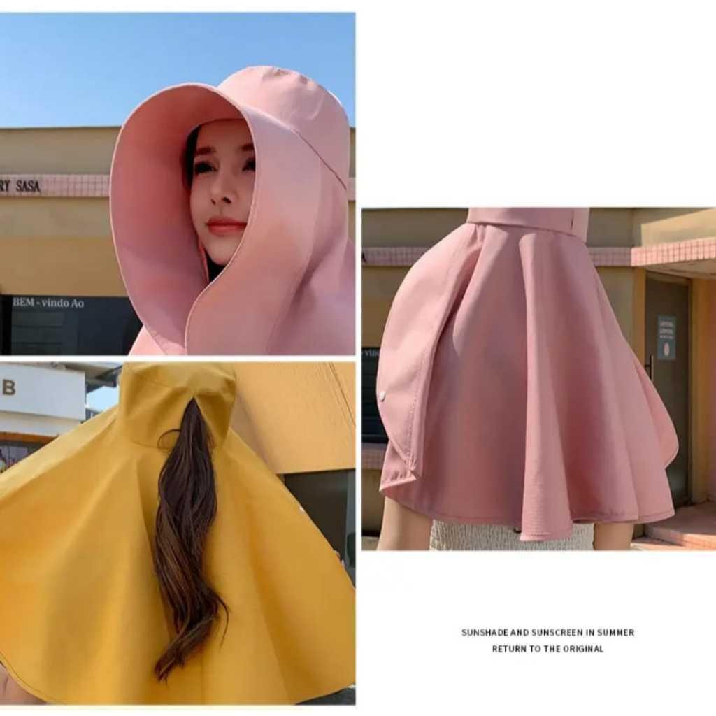 Topi Muslim Pelindung Matahari Selendang Besar Untuk Wanita Topi Pinggiran Lebar Topi Umbroh