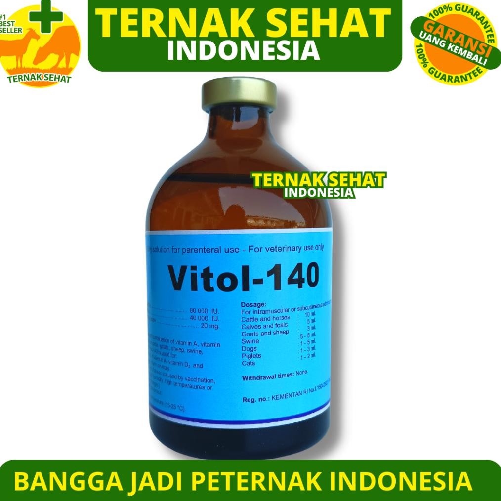 Terlaris VITOL 140 100ML ORI - Vitamin ADE Perbaiki Kondisi dan Produktivitas Hewan Terbaru
