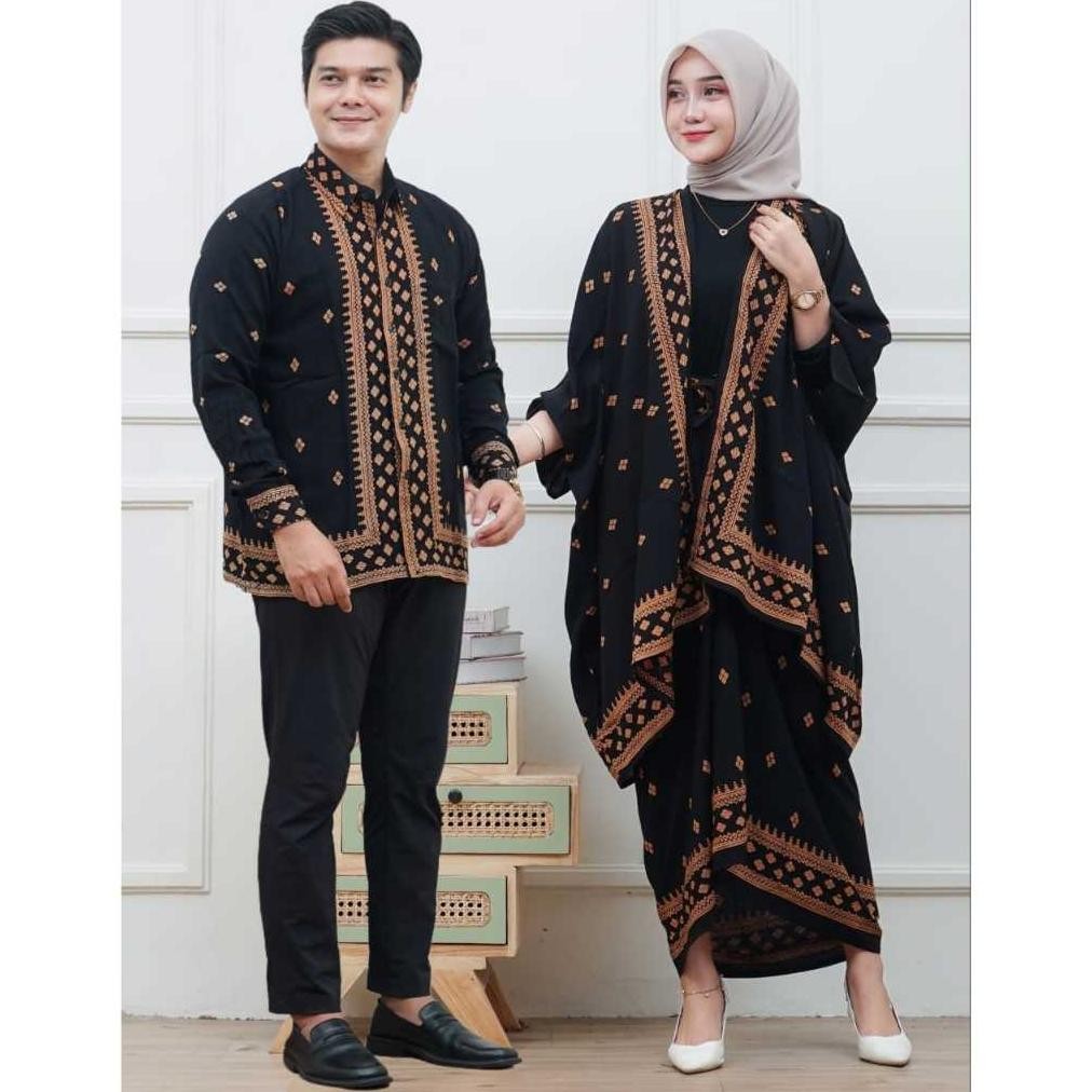 SET KEBAYA COUPLE OUTFIT KONDANGAN SIMPEL ONE SET BATIK OUTER ROK LILIT KIMONO WANITA BAJU KONDANGAN