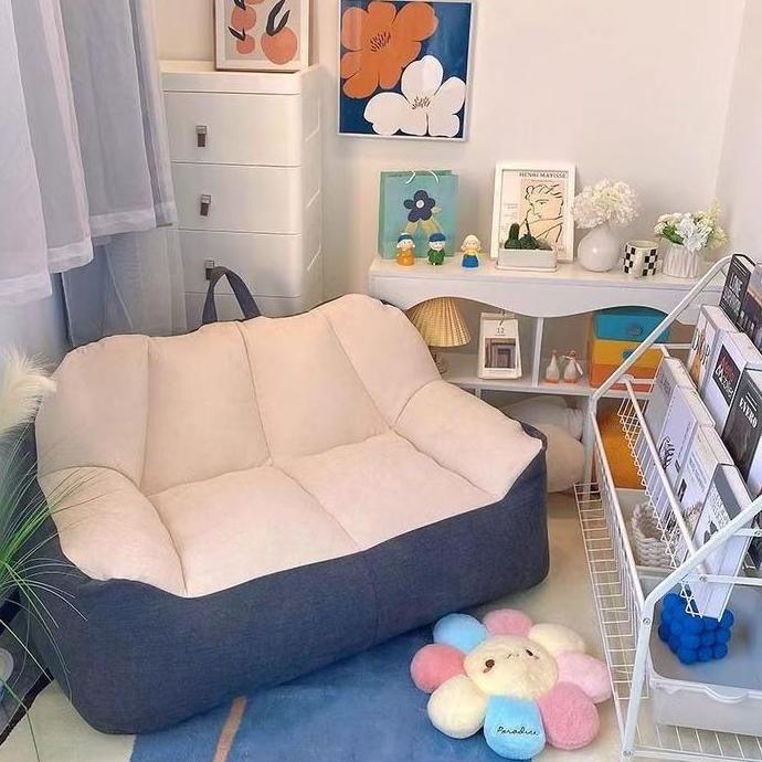 Huggy Bean Bag Sofa Minimalis Aesthetic /Bed Sofa Lipat/Sofa Malas Tatami/Kursi 2 Seater/Bean Bag Ae