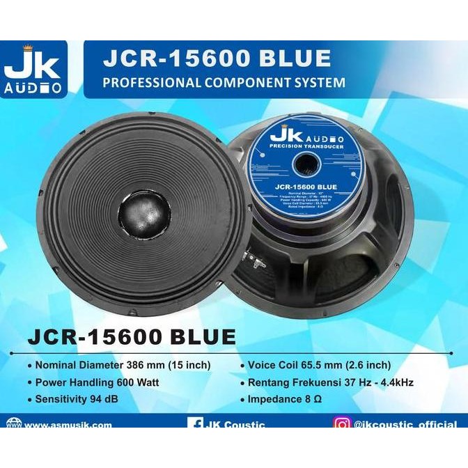 Speaker Jcr 15600 Jk Audio Speaker 15 Inc New Stok