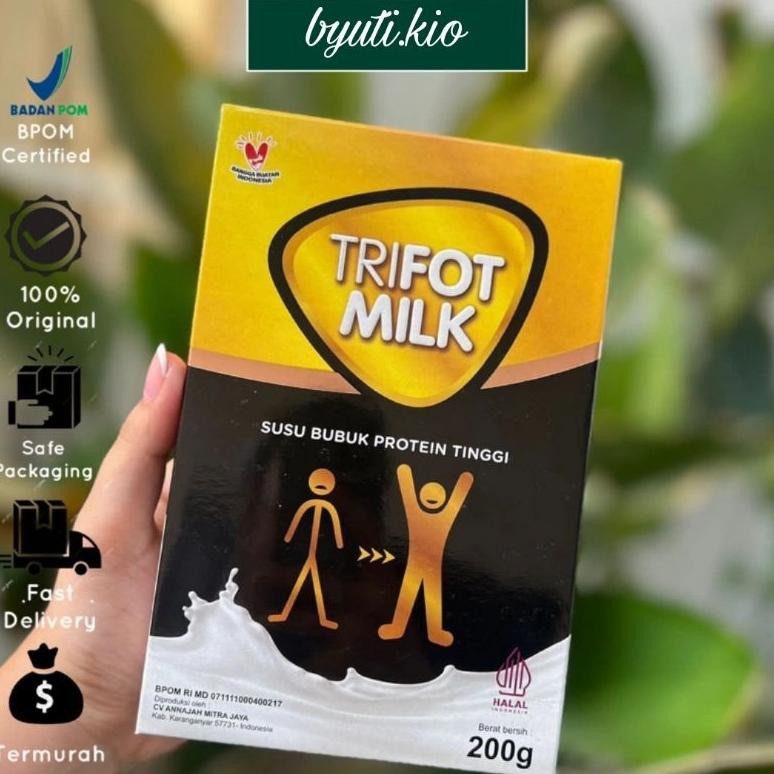 

(FREE GIFT) Trifot Milk Susu Penambah Berat Badan Rasa Vanilla Susu Bubuk Protein Tinggi BPOM 200gr nUg