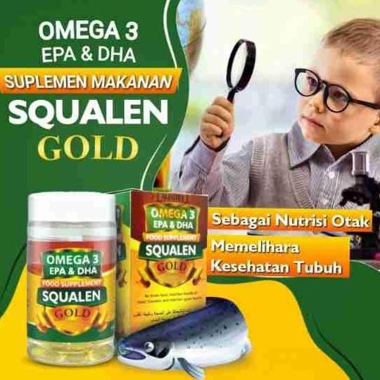 

Terlaris Omega 3 Squalen Gold Aljazira Minyak Ikan Plus Fish Oil Vitamin Otak Anak - 70 Softgel