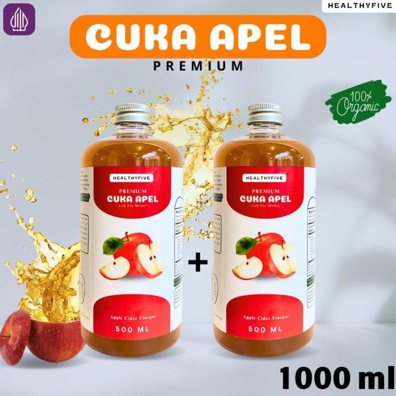 

Healthyfive Cuka Apel Organik 1L/1000ml Apple Cider Vinegar with Mother Diet Detoks AST nUg