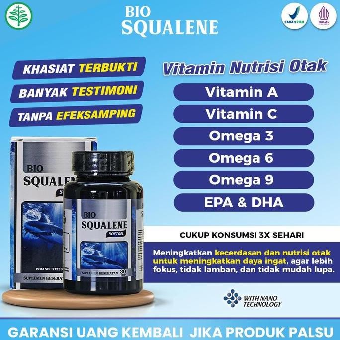

Terlaris New Bio Squalene Softgel Asli Omega 3 Vitamin Minyak Hati Ikan Hiu Fish Oil Untuk Anak Dan Dewasa Hallal Bpom | Khasiat Terjamin