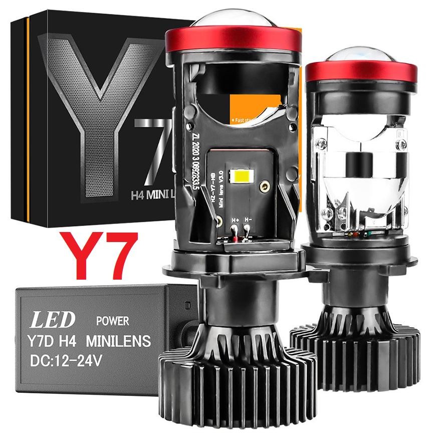 Mini Projie Y7D  Lampu LED Super Terang Y11 H4 50/80/120/150watt Headlamp Lensa Proyektor Y7