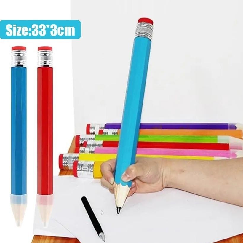 

RB [ CODReady ] 33CM Pensil Raksasa Mainan Pensil Besar Kayu Alat Peraga Pensil Batang Tebal Warna Pensil Segi Delapan Raksasa Hadiah Foto Dekoratif Besar