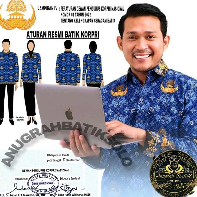 Baju Korpri Resmi Pria dan Wanita berlapis Furing kain katun c40s sritex