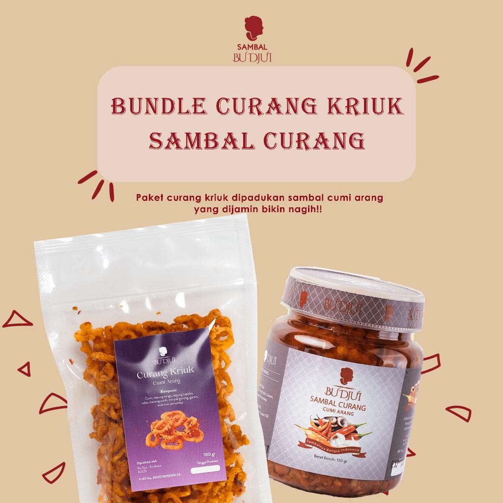

NEW PRODUCT SAMBAL BU DJUI BUNDLE CURANG KRIUK SAMBAL CURANG ( CURANG KRIUK + SAMBAL CUMI ARANG) NATURES TOUCH.