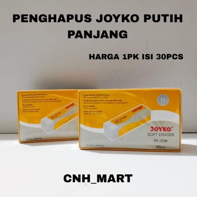 

RB (30)Pcs Penghapus Joyko Panjang Hitam EB-30 - Putih EB-30W - Harga 30 Pcs