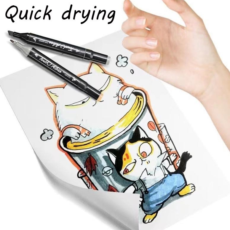 

RB [COD] Spidol 24/36/48/60/80/120/168 Warna Warni Set Marker Pena spidol minyak alkohol Paint Draw Hadiah Anak Perempuan Laki