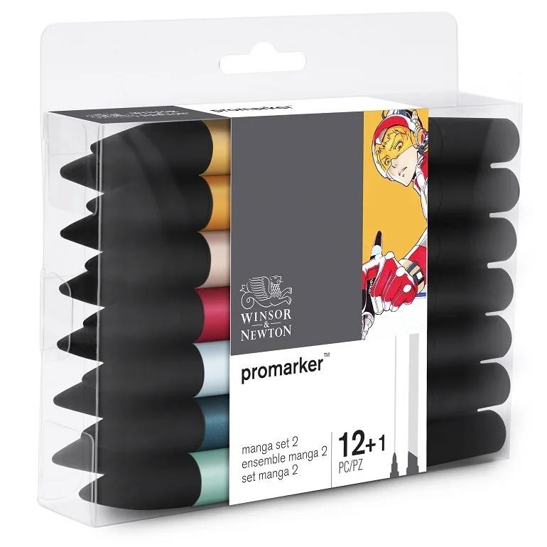 

Winsor&Newton 6/12 Colors Promarker Pen Double Tips (1Mm/6Mm) Drawing Design Professional Markers