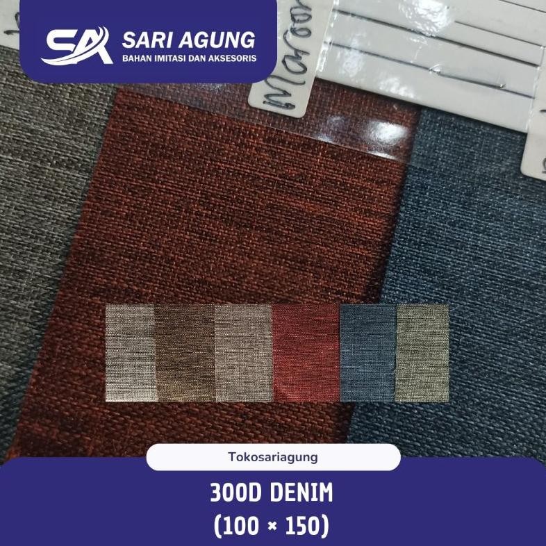 SY 300D DENIM (METER) KAIN CORDURA DINIER POLYESTER D300 DENIM DINIR BAHAN TAS RANSEL