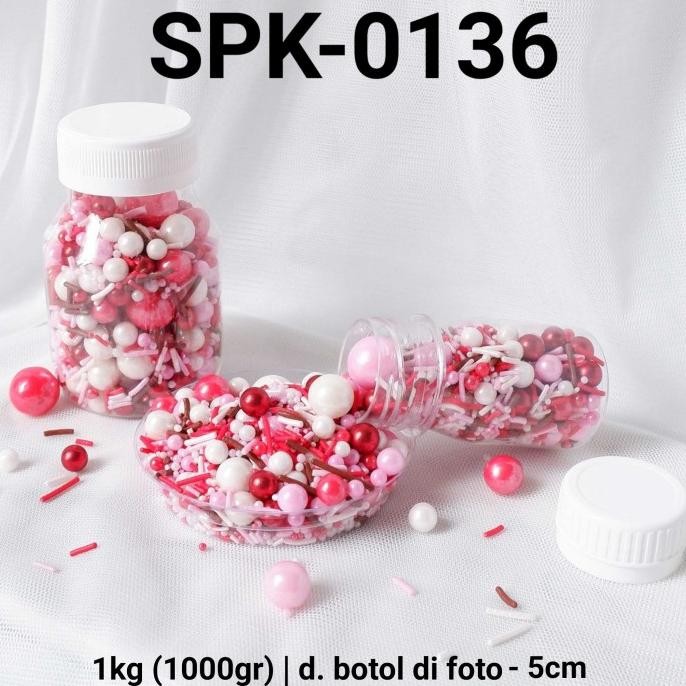 

paling diminati] SPK-0136 Sprinkles sprinkle sprinkel 1kg 1 kg mutiara meses mix merah