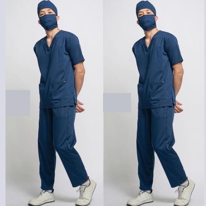 baju oka lengan pendek jumbo XXL - 5XL scrub dokter American drill