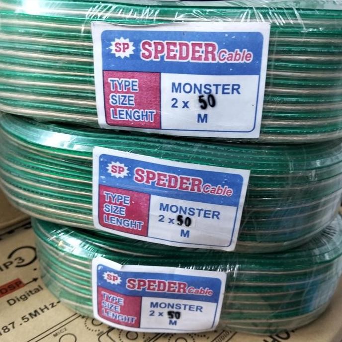 Kabel Speaker Speder Cable 1 Roll Monster Kabel Audio - 2 X 50 30M Monster New Stok