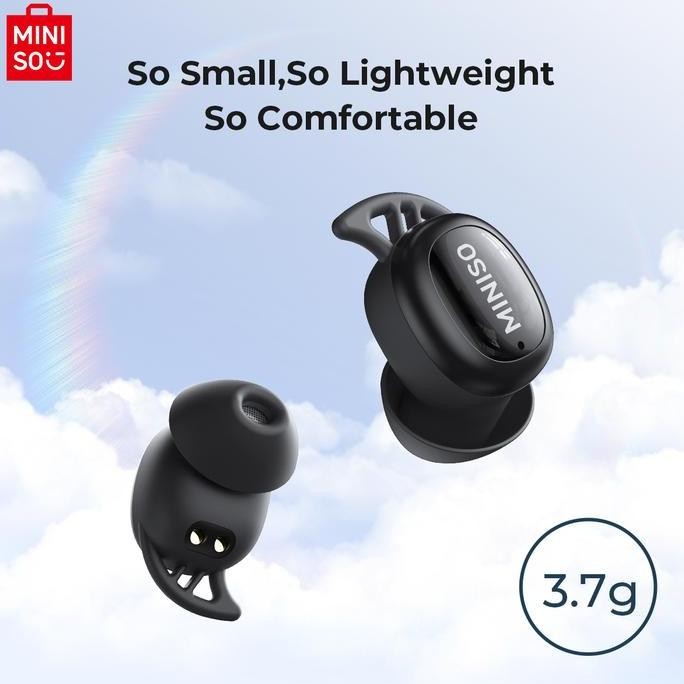 Miniso X16 Tws Headset Tidur Bluetooth V5.4 Wireless Earphone Mini Tak Terlihat Sleep Headsets  Spor