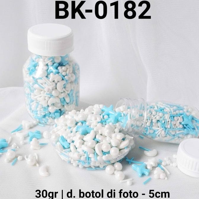 

cusss order] BK-0182 Sprinkles sprinkle sprinkel 30gr 30 gram mix putih biru muda
