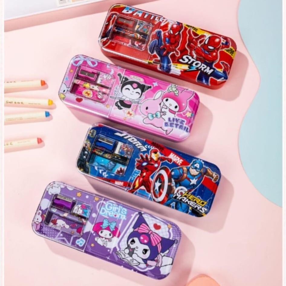 

''Terlaris" Kotak Pensil Kaleng Ada Isi Ukuran Sedang/Pencil Case Murah