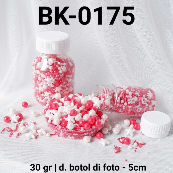 

favorit] BK-0175 Sprinkles sprinkle sprinkel 30gr 30 gram mix merah putih