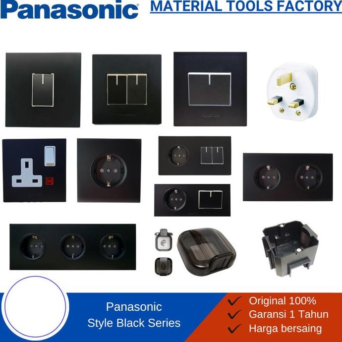 HJK Saklar Panasonic Hitam Style Black Series - Saklar Listrik Style Panasonic - Sakelar Listrik Pan