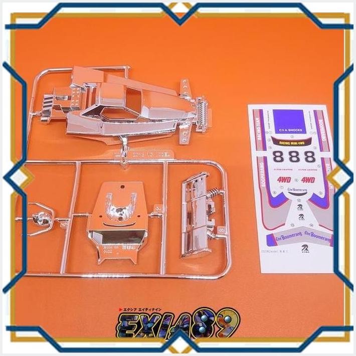 [exi] vc model / rz model racing mini 4wd - the boomerang silver plated body