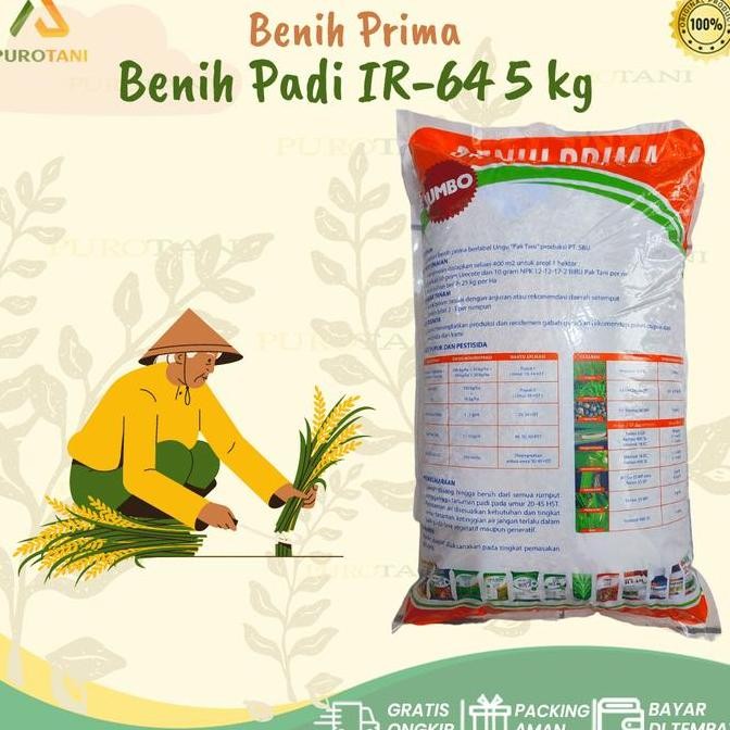 || BANANA / Benih Prima Saprotan Utama Padi IR-64 Pak Tani Bibit IR 64 SS 5kg ||~~~