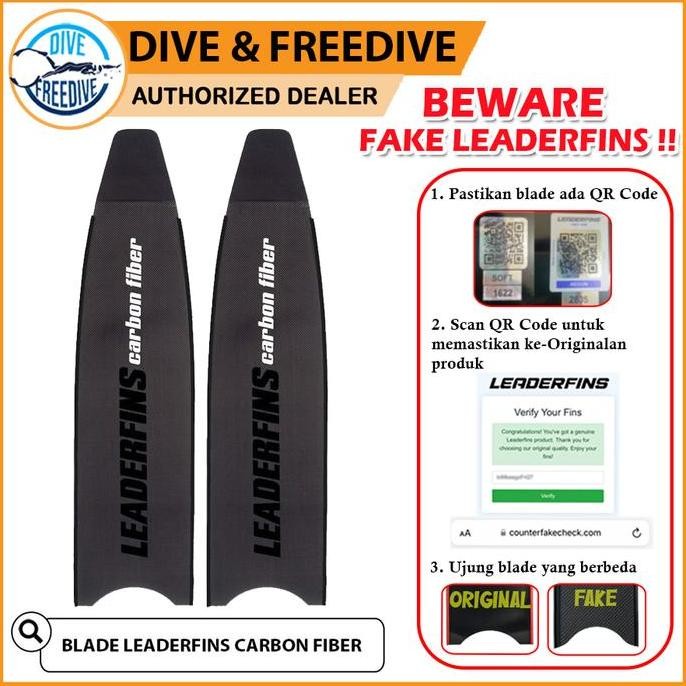 Blade Only Long Fin Leaderfins Carbon Fiber Freediving Spearfishing